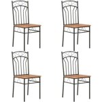 Lot de 4 chaises de salle  manger - style contemporain fauteuil industriel cuisine salon - marron mdf ...