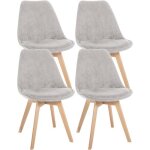 Chaises de salle  manger - dcoshop26 - cds10390 - lot de 4 - velours ctel beige - style scandinave ...