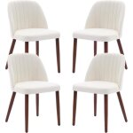 Lot de 4 chaises de salle � manger - toys s - rembourr�es - dossier haut - pieds en bois et tissu effet ...