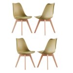 Lot de 4 chaises scandinaves vertes lorenzo - assise rembourre - salle  manger cuisine chambre