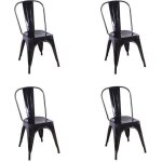 Lot de 4 chaises tolix bar restaurant caf terasse jardin salle a manger cuisine acier