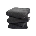 Lot 4 chiffons microfibre voiture gris 40x76cm - serviettes de nettoyage et s�chage auto super absorbantes ...