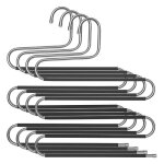 Lot de 4 cintres en inox à 5 niveaux organisateur rangement cintre multiples pour pantalons serviettes ... Lot de 4 cintres en inox à 5 niveaux organisateur rangement cintre multiples pour pantalons serviettes ...