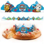 Lot de 4 couronne de galette des rois pat patrouille - epiphanie feve fete - 595