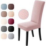 Lot de 4 couverture de chaise de jacquard pattern housse de salle � manger universel housse de protection(rose ...