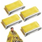 Lot de 4 couvertures de survie thermiques 210x160 cm r�utilisables ? couverture isotherme urgence froid ...