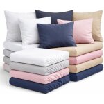 Lot de 4 draps - housse - l22g - 140x190 cm - 100% coton 57 fils / cm� - bonnet 25 cm - 8 taies 63x63 ...