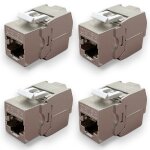 Lot de 4 embases keystone rj45 cat6a ftp sans outil ?en m�tal blind� 10 gbps 500mhz - rep�rage t568 a ...