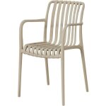 Lot de 4 fauteuils de jardin - solaria - empilables - polypropyl�ne renforc� - 55 x 58 x 81 cm - cr�me ...