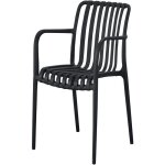 Lot de 4 fauteuils de jardin - solaria - empilables - polypropyl�ne renforc� - 55 x 58 x 81 cm - noir ...