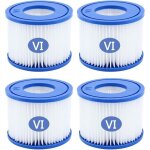 Lot de 4 filtres de type vi pour spa et jacuzzi - remplace les filtres coleman saluspa 90352e bestway ...