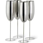 Lot de 4 fltes  champagne en acier inoxydable incassables de 280 ml sans bpa pour mariage fte et anniversai ...
