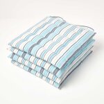 Galette de chaise - lot de 4 - rayures bleues - 40x40 cm - 100% coton - intrieur extrieur - homescapes ...