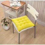 Lot de 4 galettes de chaise - jaune - carr� - coussin dassise respirant et doux