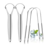 Lot de 4 gratte langue racle langue en acier inoxydable réutilisable nettoyeur de langue pour adultes ... Lot de 4 gratte langue racle langue en acier inoxydable réutilisable nettoyeur de langue pour adultes ...