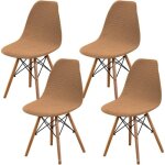 Lot de 4 housse de chaise scandinaves de salle � manger extensible housse de chaise scandinavecamel a1222 ...