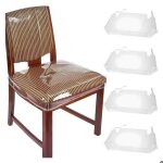 Lot de 4 housses de chaise transparentes en pvc protections pour chaises de salle � manger durables r�sistante ...