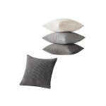 Lot de 4 housse de coussin 50x50 cm gris fonc� en velours c�tel� doux - taie doreiller d�corative carr�e ...