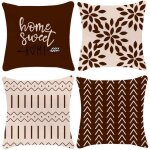 Lot de 4 housse de coussin dcoratif canap taie doreiller decoration canap housses de coussin en lin ...
