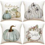 Lot de 4 housses de coussin - polyester - imprim - 45 x 45 cm - pour dco automne & thanksgiving