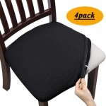 Lot de 4 housses de sige de chaise en jacquard extensible housses de coussin de sige de chaise de salle ...