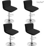 Lot de 4 housses de tabouret de bar avec dossier extensible noir pour chaise de salle � manger en polyester ...