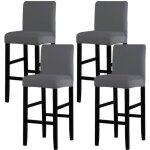 Lot de 4 housse tabouret bar avec dossier extensible protecteur sige chaise salle  manger banquet mariage ...