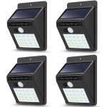 Lot 4 lampes solaires ext�rieur 20 led applique murale ip65 avec d�tecteur mouvement 3 modes jardin patio ...