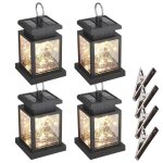Lot de 4 lampes solaires jardin 30 led lanterne solaire ext�rieur � suspendre applique solaire �tanche ...