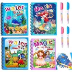 Lot de 4 livres de coloriage � leau pour enfants r�utilisables avec 4 stylos � eau pour enfants � partir ...