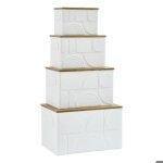Lot de 4 malles catalina blanc - atmosphera cr�ateur dint�rieur