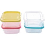 Lot de 4 mini botes de conservation de nourriture scelles pour rfrigrateur et micro - ondes couleur ...