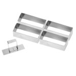Lot de 4 nonnettes rectangle + poussoir - gobel 9x37x3cm gris Lot de 4 nonnettes rectangle + poussoir - gobel 9x37x3cm gris