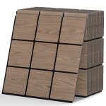 Lot de 4 panneaux insonoris�s pour murs carr�es 62 x 62 cm costway - 9 planches en bois - auto - adh�sifs ...