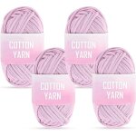 Lot de 4 pelotes de laine �paisse pour crochet - fil de coton pour d�butants - 4 x 50 g (violet)