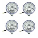 Lot de 4 phares faisceau spot 12v 20 led pour camion tracteur vtt 4x4 angel eyes