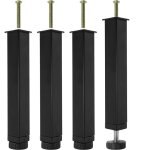 Lot de 4 pieds pour sommier � lattes m�tal pied de lit � visser hauteur r�glable de 0 - 20 mm pied pour ...