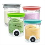 Lot de 4 pintes et couvercles de rechange pour sorbeti�res ninja swirl by creami nc700 nc701 series
