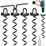 Lot de 4 piquets dancrage au sol - pour trampoline - utilisation avec perceuse ancrage au sol pour tentes ...