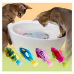 Lot de 4 poissons lectroniques pour animaux de compagnie jouet lectronique pour chat lumire led poisson ...