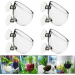 Lot de 4 pots en verre pour plantes aquatiques avec 8 ventouses support en verre pour plantes daquarium ...