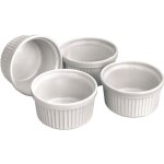 Lot de 4 ramequins en ceramique. diametre 9 cm - hauteur 5 cm passe au four au four a micro - ondes et ...
