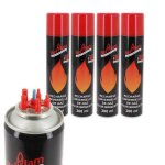 Lot de 4 recharges de gaz butane pour briquet 300 ml - prix imbattable !