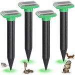 Lot de 4 r�pulsifs solaires anti - taupes r�pulsif � ultrasons fr�quence variable 400 - 1000 hz ip66 ...