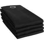 Lot de 4 rideaux à ?illets occultants unis petite hauteur 140 x 180 cm - noir Lot de 4 rideaux à ?illets occultants unis petite hauteur 140 x 180 cm - noir