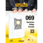 Sacs aspirateur - topfilter - premium - lot de 4 - compatible electrolux philips tornado - haute filtration ...