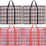 Lot de 4 sacs de dmnagement grand rutilisable avec fermeture  glissire et poignes sac rangement ...