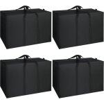 Lot de 4 sacs de rangement de 115 l - noir - pour v�tements couettes oreillers couvertures linge de lit ...