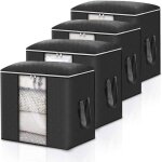 Lot de 4 sac de rangement pour couette - marque - modle - pais non - tiss - gris