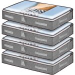 Lot de 4 sacs de rangement pour dessous de lit avec couvercles grandes botes de rangement pliables avec ...